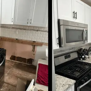 Home damage before and after restoration